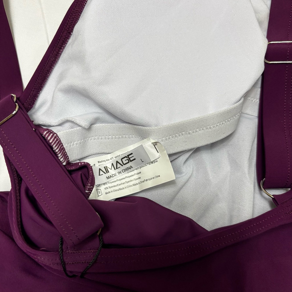 NWT Women's Swimdress Pickleball Tennis Dress Swimsuit Size L Purple - Picture 2 of 7